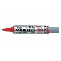 Pentel Maxiflo Lot de 12 marqueurs effaçables à sec tableau blanc Pointe ogive large Encre liquide Rouge