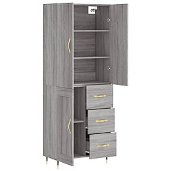 Avis vidaXL Buffet haut Sonoma gris 69,5x34x180 cm Bois d'ingénierie