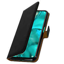 Avizar Housse Huawei P40 Lite Cuir Véritable Porte cartes Fonction Support Noir