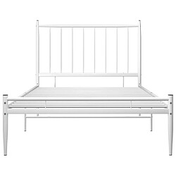 Acheter Maison Chic Lit adulte - Lit simple Cadre de lit,Structure du lit Contemporain Blanc Métal 90x200 cm -MN77069