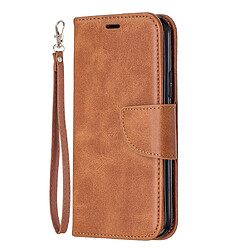 Wewoo Coque Étui en cuir PU avec une texture horizontale d'agneau rétro pour iPhone 11 Pro porte-cartes et porte-cartes portefeuille et lanière Marron