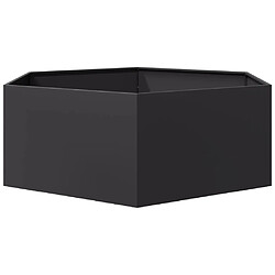 Acheter vidaXL Jardinière noir hexagone 138x120x45 cm acier