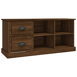 vidaXL Meuble TV chêne marron 102x35,5x47,5 cm bois d'ingénierie