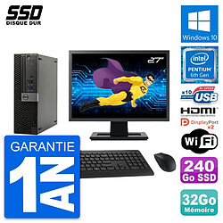 PC Dell 5040 SFF Ecran 27" Intel G4400 RAM 32Go SSD 240Go HDMI Windows 10 Wifi - Occasion