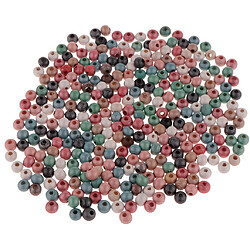 1 paquet Perles en bois Grand trou Entretoise Perle pour la fabrication de bijoux 6mm 300pcs