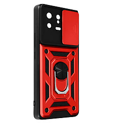 Avizar Coque pour Xiaomi 13 avec Cache caméra et Bague Support Vidéo Rouge