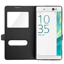 Avis Avizar Housse Sony Xperia XA Ultra Etui Double Fenêtre Coque Silicone Gel - noir