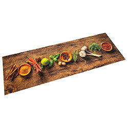 vidaXL Tapis de cuisine lavable impression d'épices 60x300 cm velours