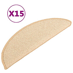 vidaXL Tapis de marches d'escalier 15 pcs Crème 56x17x3 cm