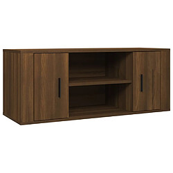 Maison Chic Meuble TV scandinave - Banc TV pour salon Chêne marron 100x35x40 cm Bois d'ingénierie -MN78791