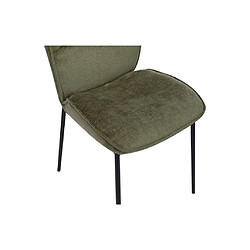 Vente-Unique Lot de 2 chaises en tissu texturé et métal noir - Vert - TIANIVA pas cher