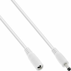 InLine DC Verlängerungskabel - DC Stecker/Buchse 4,0x1,7mm - AWG 18 - weiß 2m (26902D)