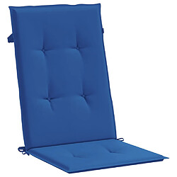 Avis vidaXL Coussins de chaise de jardin à dossier haut lot de 2 bleu royal