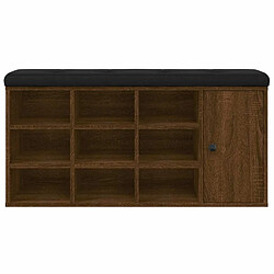 Maison Chic Banc à chaussures | Meuble de rangement à chaussures Meuble d'Entrée chêne marron 102x32x50 cm bois d'ingénierie -MN81736 pas cher