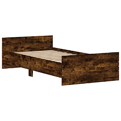 Avis Maison Chic Lit adulte - Lit simple Cadre de lit,Structure du lit Contemporain chêne fumé 100x200 cm bois d'ingénierie -MN46267