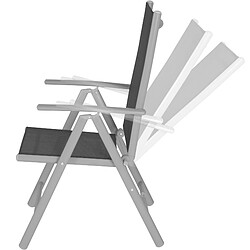 Acheter Tectake Lot de 8 chaises de jardin pliantes en aluminium - noir/gris