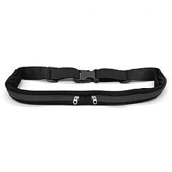 Avizar Ceinture de Sport avec 2 Poches Extensibles Réglable Clip de fermeture Noir