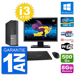 PC Dell 7020 SFF Ecran 19" Intel i3-4130 RAM 8Go Disque 500Go Windows 10 Wifi - Occasion