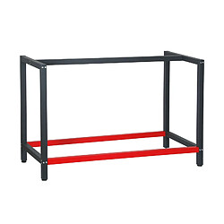 Helloshop26 Pied établi 125 cm acier anthracite rouge support bureau emballage atelier 16_0002508