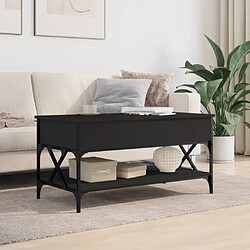 Avis ComfortXL Table Basse Noir 100x50x50 Cm Bois D'ingénierie Et Métal