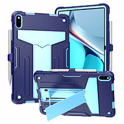 Coque en silicone avec béquille en T bleu marine/bleu pour votre Huawei MatePad 11 (2021)