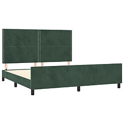 Acheter Maison Chic Cadre/structure de lit avec tête de lit pour adulte - Lit Moderne Chambre Vert foncé 180x200 cm Velours -MN44317