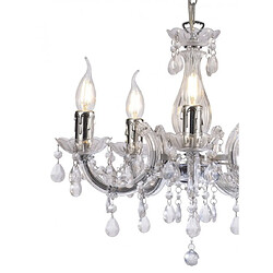 Luminaire Center Chandelier sans abats jours Floria Chrome poli 5 ampoules 53cm pas cher