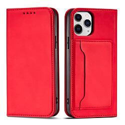 Ozzzo etui pour cartes magnetiques pour iphone 12 pro pouch card wallet card support rouge