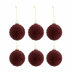 Paris Prix Lot de 6 Boules de Noël Motifs 8cm Bordeaux