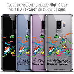 Caseink Coque Housse Etui Samsung Galaxy S9+ (6.2 ) [Crystal Gel HD Collection Les Shadoks ? Design L'escalier - Souple - Ultra Fin - Imprimé en France]