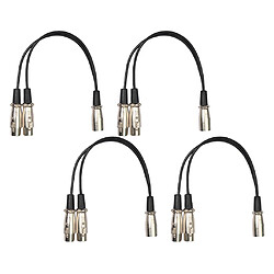 4pcs XLR Jack à 2 XLR Prises Adaptateur Câble Cordon Splitter Câble