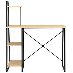 Maison Chic Bureau solide,Table de travail,Bureau d'ordinateur avec étagère Noir et chêne 102x50x117 cm -GKD86628