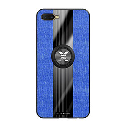 Wewoo Coque Souple Pour OPPO K1 / R15X XINLI tissu de couture Antichoc TPU Housse de protection avec support d'anneau bleu