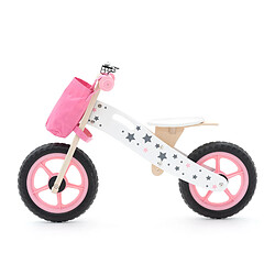 Vélo Sans Pédales Montessori Robincool Street Circuit 83x36x53 cm Draisienne en Bois Rose, Sonnette et Panier en Tissu pas cher