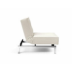 Inside 75 INNOVATION LIVING Fauteuil design SPLITBACK CHROME convertible lit 90*115 cm tissu Bouclé Off White pas cher