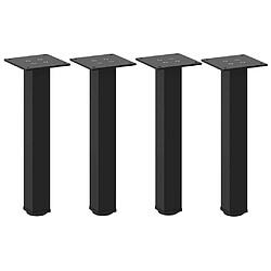 vidaXL Pieds de table basse 4 pcs noir 30-32 cm acier