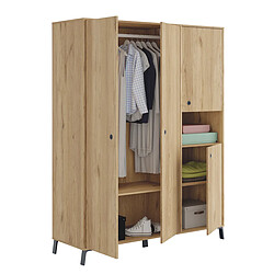 Avis Pegane Chambre à coucher adulte coloris chêne doré ( armoire + 2 chevets + Tête de lit )