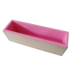 Acheter Boîte Rectangulaire En Bois De Moule De Pain De Silicone De Savon Rectangulaire Pour 32oz De Savon Rose