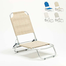 Beach And Garden Design Chaise transat de plage pliante piscine aluminium Tropical, Couleur: Beige