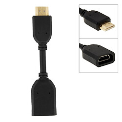 Wewoo Câble noir HDMI 19 broches mâle vers HDMI 19 femelle AM-AF adaptateur, longueur: 10cm