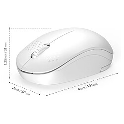 Souris Sans Fil 2.4G Avec Récepteur USB Pour Tablette D'ordinateur PC Blanc pas cher