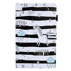 Etui en PU texture croisée avec support et porte-carte Licorne pour votre Samsung Galaxy Tab A8 10.5 2021 SM-X200/X205