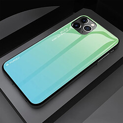 Wewoo Coque Rigide Pour iPhone 11 Pro Étui en verre de couleur dégradée vert