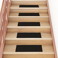 vidaXL Tapis d'escalier autocollants Rectangulaire 15 pcs 60x25 cm