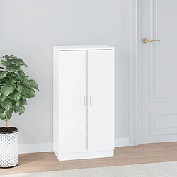 vidaXL Armoire à chaussure Blanc brillant 55x35x108 cm Bois ingénierie