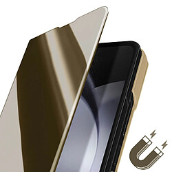 Avizar Étui Clear View pour Samsung Galaxy Z Fold 5 Clapet Miroir Fonction Support Doré pas cher