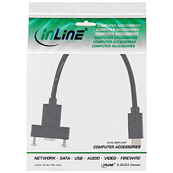 InLine® USB3.1 C mâle à femelle avec câble à bride 0.2m, noir