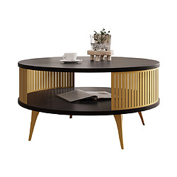 Bestmobilier Forini - table basse - noir et doré - 75 cm