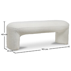 Acheter ICONIK INTERIOR Banc Tapissé en Tissu Bouclé - Vieire Blanc