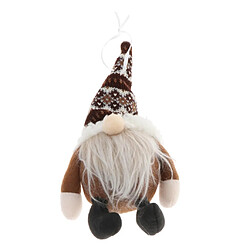 Jouet En Peluche Santa Gnome Fait à La Main Pour Arbre De Noël Décor Suspendu Marron